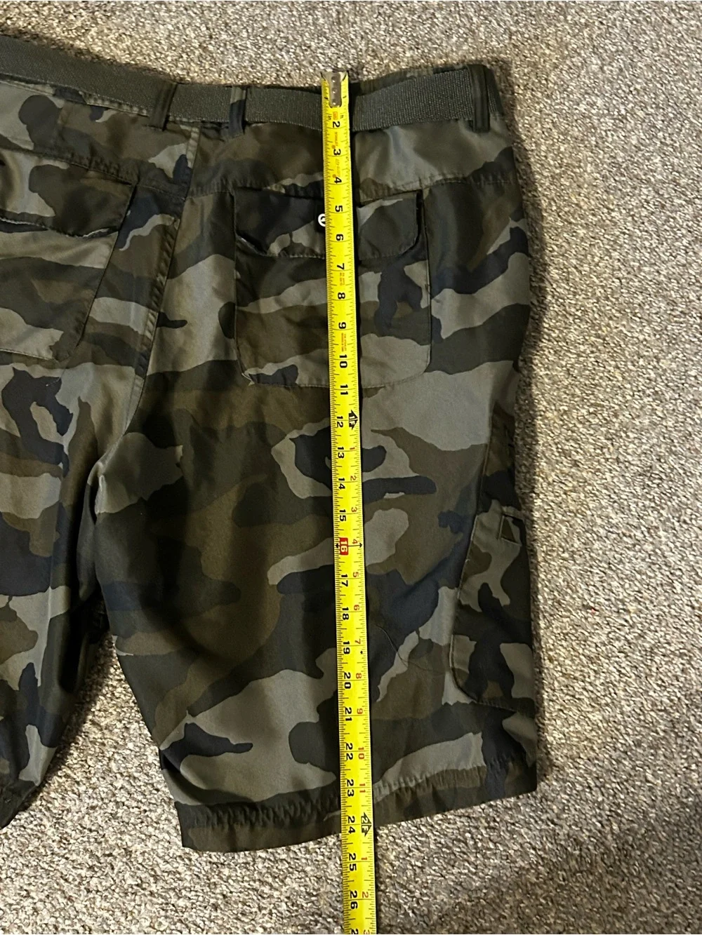 Ecko Unltd Camo Cargo Shorts Men’s 40 Streetwear Utility Belted Green Black Y2K - Picture 10 of 10